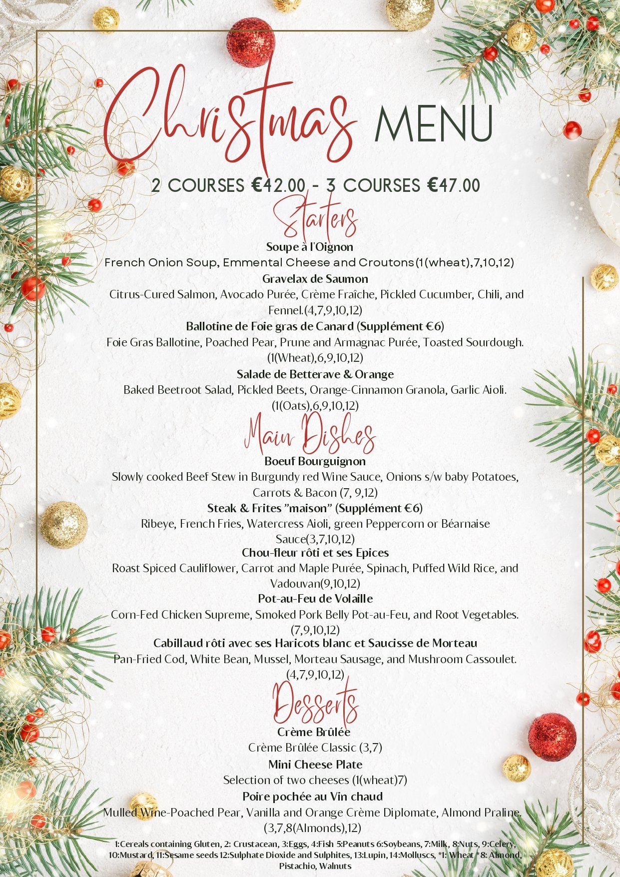 christmas menu